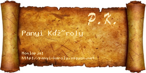 Panyi Károly névjegykártya